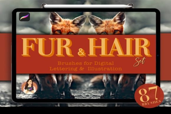 Download 87 Fur &amp; Hair Procreate Brush Set - Procreate brush Collection