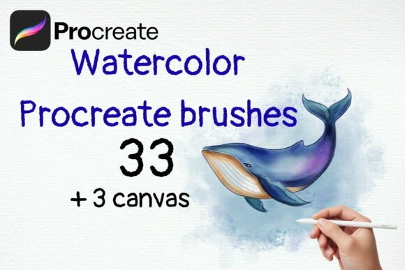 Download Watercolor Procreate Brushes 33 + Canvas - Procreate brush Collection